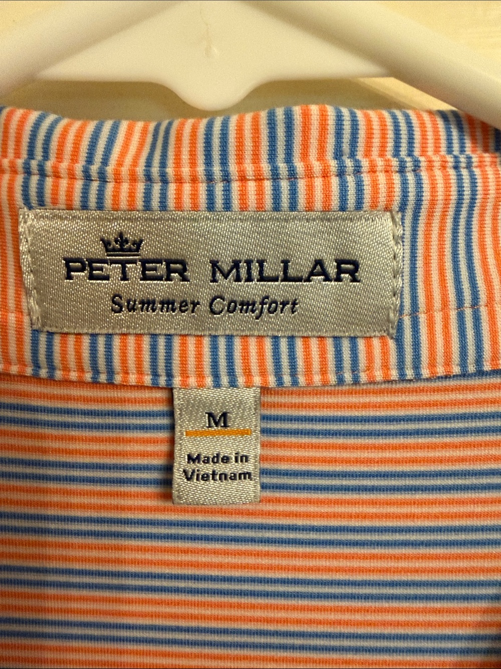 Peter Millar Blue & Orange Thin Stripe Polo from MH Frank - Picture 3 of 5